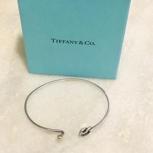 Tiffany & Co 925 Love Knot Hook Bangle Bracelet